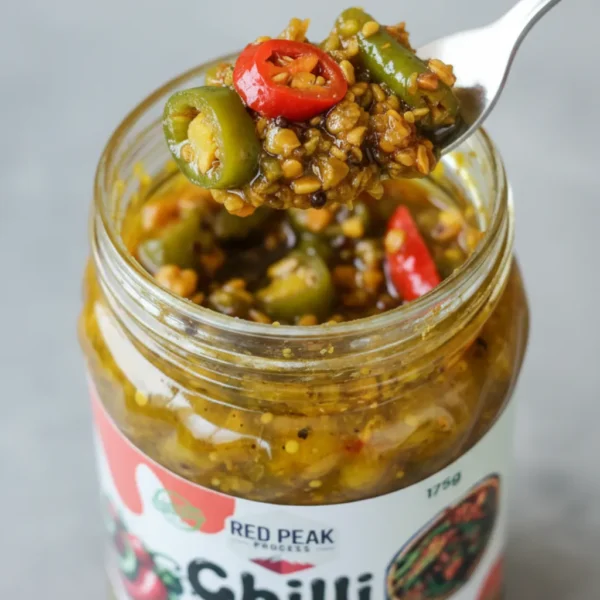 Spicy Green Chilli Pickle – With Mustard, Fenugreek & Fennel Seeds - Image 2