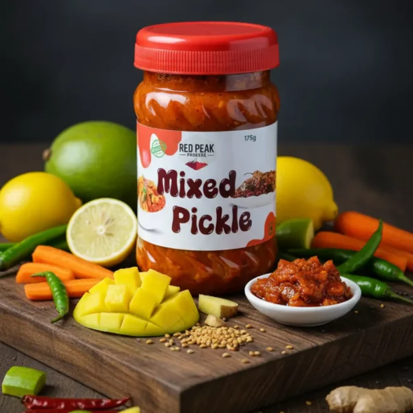 Traditional Indian Mixed Pickle Jar - Tangy Mango, Lemon, Carrot & Spices (Hot) - Image 2