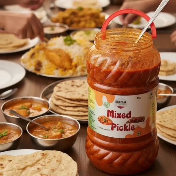 Traditional Indian Mixed Pickle Jar - Tangy Mango, Lemon, Carrot & Spices (Hot) - Image 4